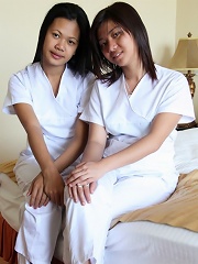 Two sexy Filipina nurses give special care to lucky tourist